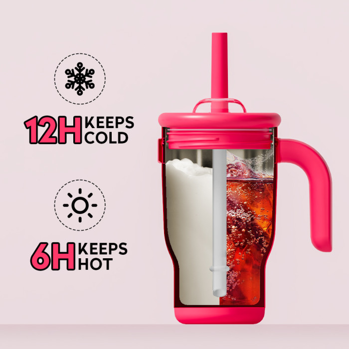 China Warehouse 14oz powder coated Colored Stainless Steel Kids Tumbler water bottle Cups