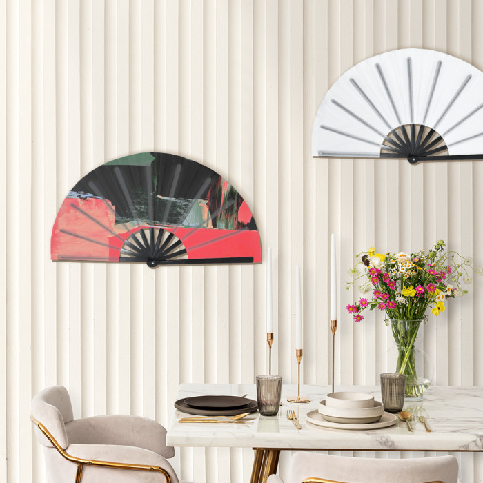 US Warehouse 13 inches Sublimation Fans with plastic frame Clacking Fan