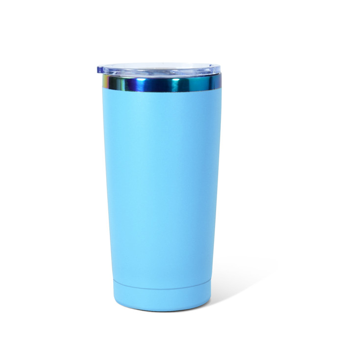 US Warehouse 20oz powder coated tumbler travel Mug with rainbow plated