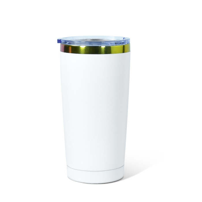US Warehouse 20oz powder coated tumbler travel Mug with rainbow plated