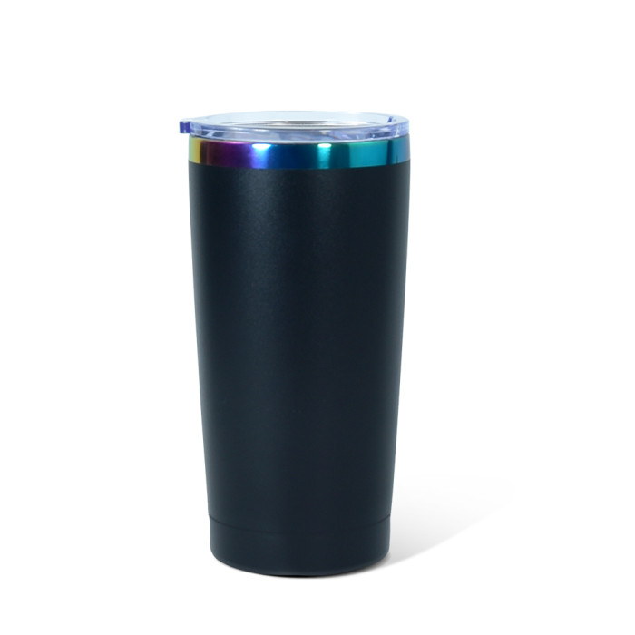 US Warehouse 20oz powder coated tumbler travel Mug with rainbow plated