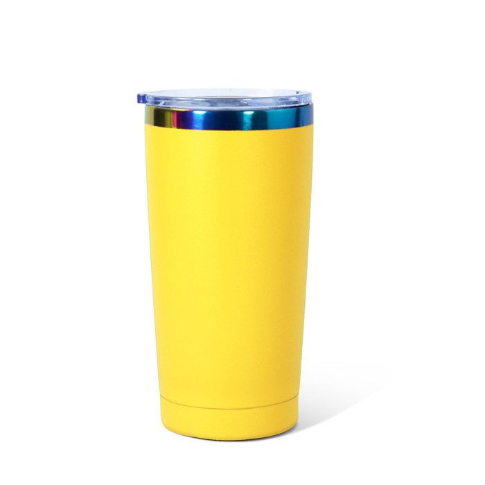 US Warehouse 20oz powder coated tumbler travel Mug with rainbow plated