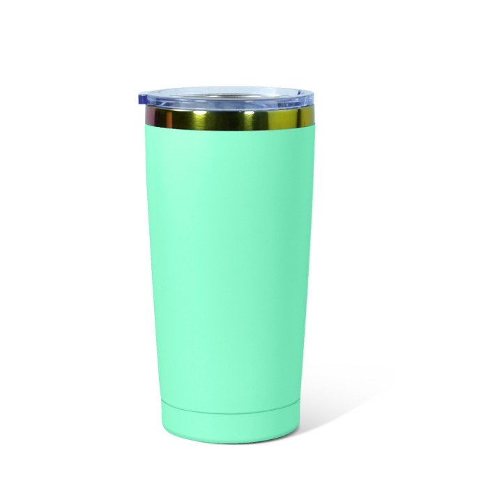 US Warehouse 20oz powder coated tumbler travel Mug with rainbow plated