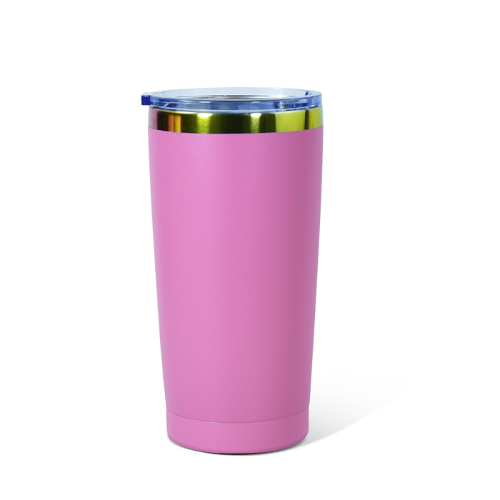 US Warehouse 20oz powder coated tumbler travel Mug with rainbow plated