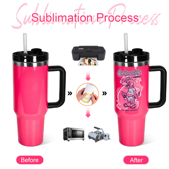 US Warehouse Hot Pink Sublimation 40OZ Tumblers