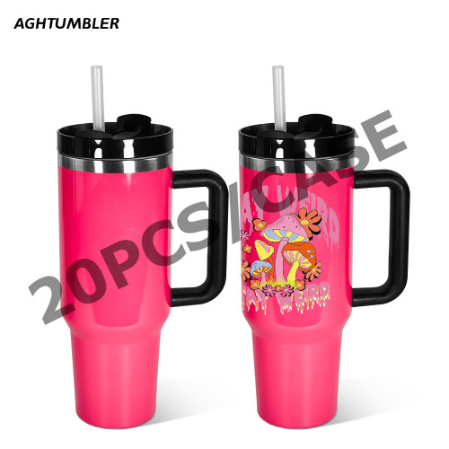 US Warehouse Hot Pink Sublimation 40OZ Tumblers