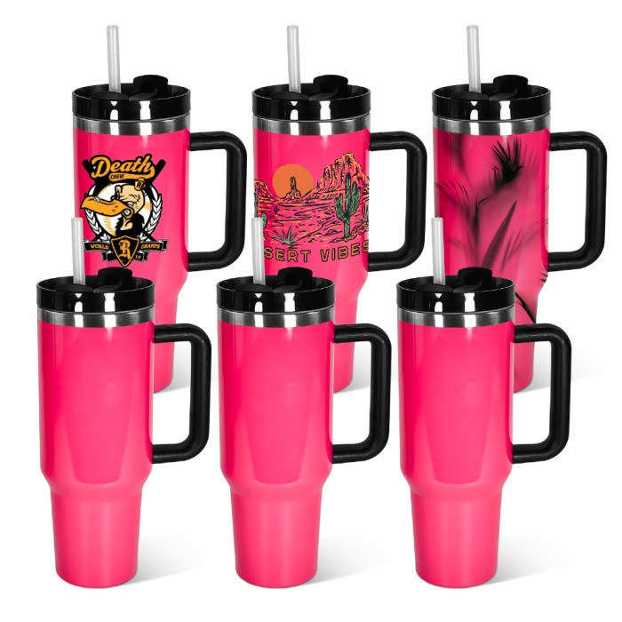 US Warehouse Hot Pink Sublimation 40OZ Tumblers