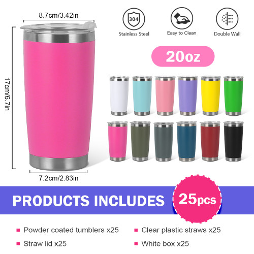 US Warehouse 20oz Powder Coated Tumbler Trave Mug