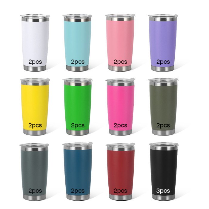 US Warehouse 20oz Powder Coated Tumbler Travel Mug