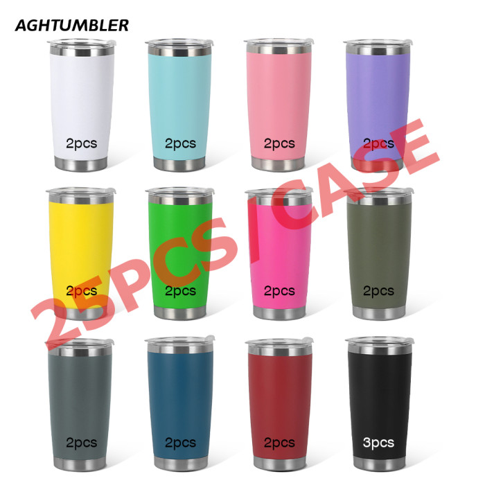 US Warehouse 20oz Powder Coated Tumbler Travel Mug