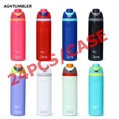 US Warehouse 24oz powder coated Portable Stainless Steel Sports Water Bottle