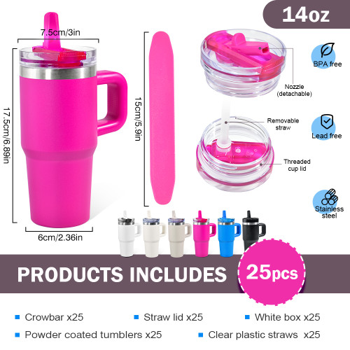 US Warehouse 14oz powder caoated tumbler with removeable nozzle of lid(easily cleaning)