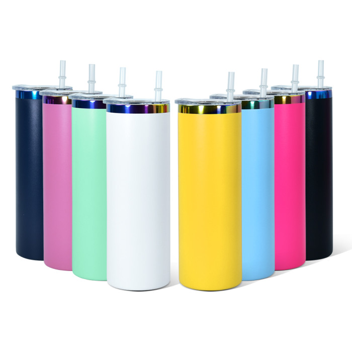 US Warehouse 20oz powder coated tumblers with rainbow plated (Not for sublimation)