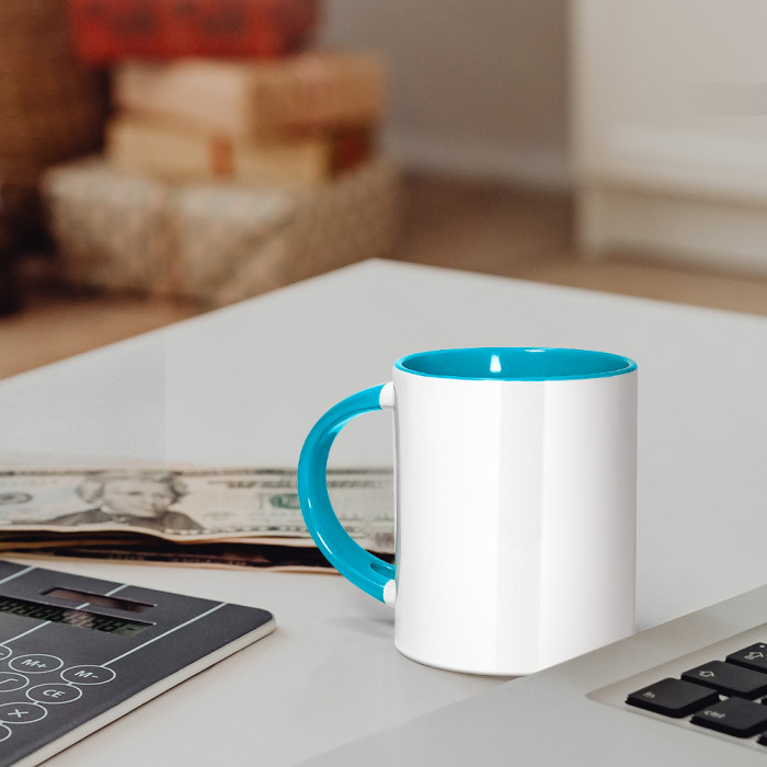 US Warehouse 11oz sublimation ceramic coffee Mug with spoon
