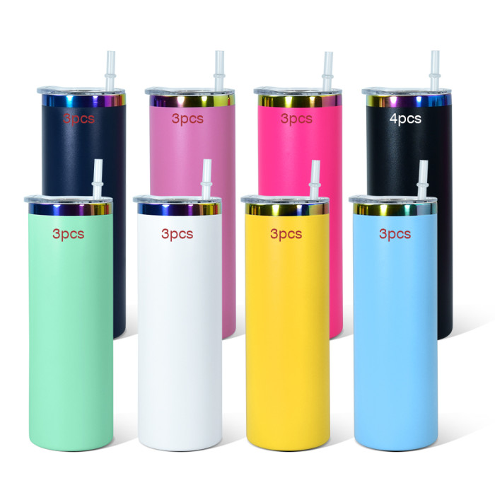 US Warehouse 20oz powder coated tumblers with rainbow plated (Not for sublimation)