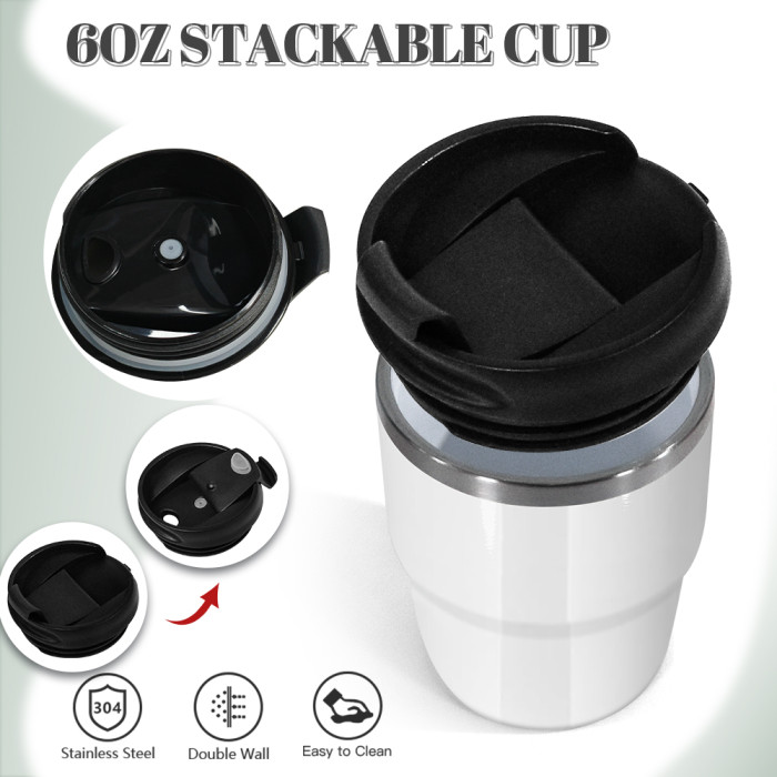 US Warehouse 6oz sublimation coffee mugs mini cups inside with enamel coating(Easily Cleaning)