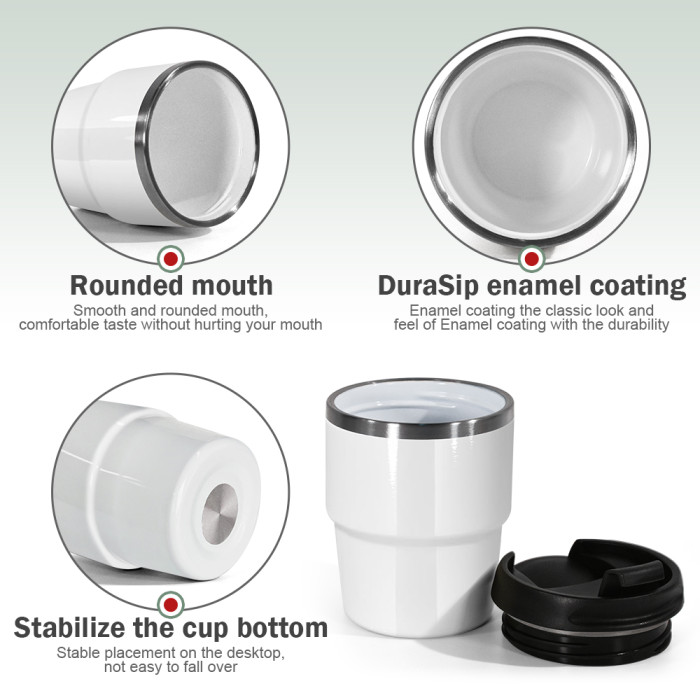 US Warehouse 6oz sublimation coffee mugs mini cups inside with enamel coating(Easily Cleaning)