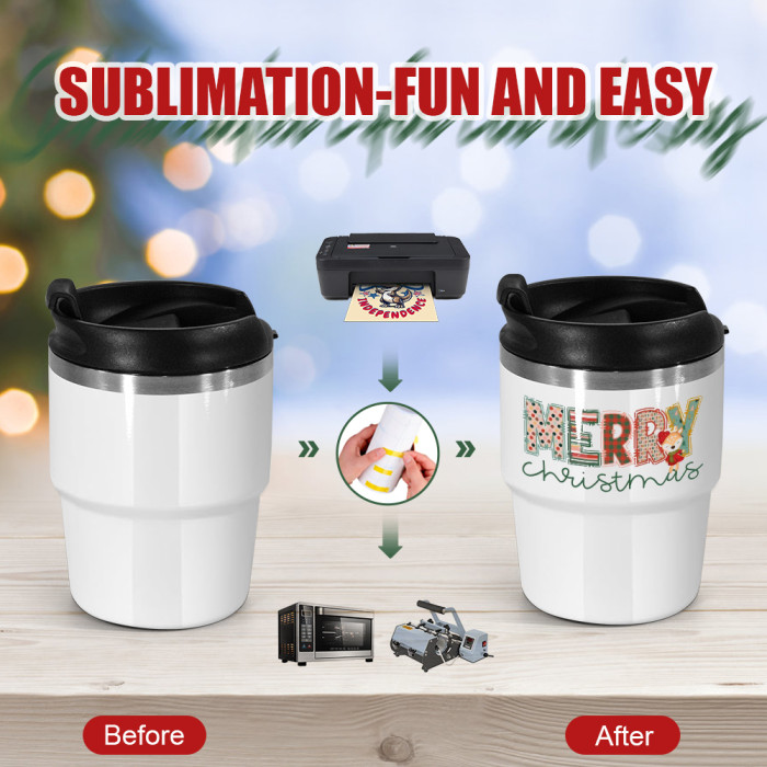 US Warehouse 6oz sublimation coffee mugs mini cups inside with enamel coating(Easily Cleaning)