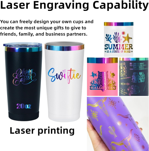 US Warehouse 20oz powder coated tumbler travel Mug with rainbow plated