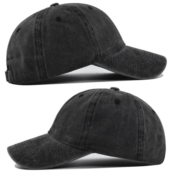 US Warehouse Plain Color 100% Cotton Vintage Adjustable Baseball Cap hats
