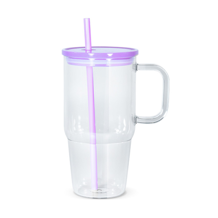 US warehosue BPA Free 20oz plastic cups with handle mixed colors lids