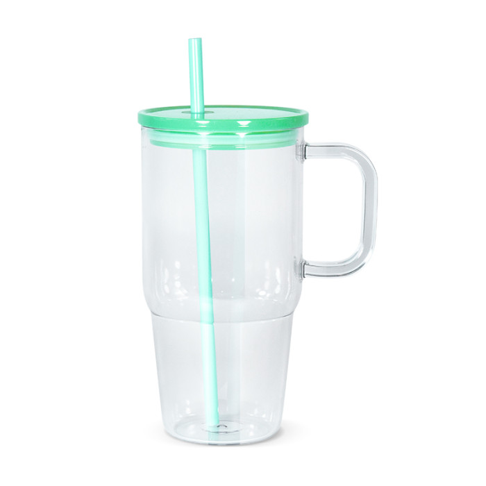 US warehosue BPA Free 20oz plastic cups with handle mixed colors lids