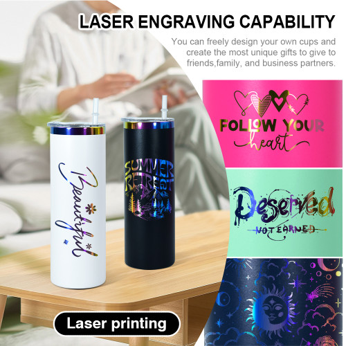 US Warehouse 20oz powder coated tumblers with rainbow plated (Not for sublimation)