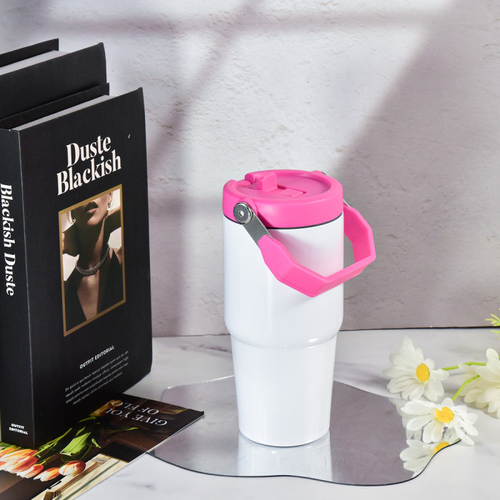 US Warehouse 20oz sublimation tumbler with colored handle lids