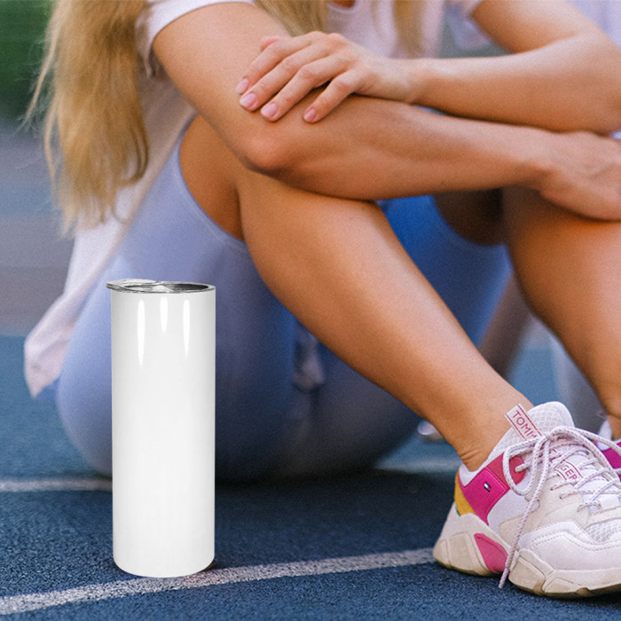 RTS US Warehouse Flat bottom 20oz sublimation blanks straight skinny tumblers