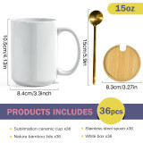 15oz with bamboo lids+stainless steel spoon