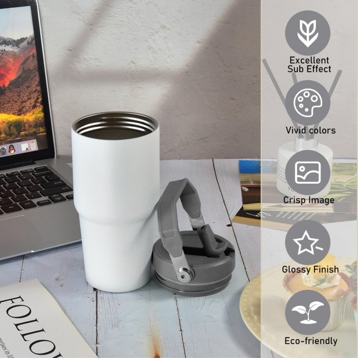 US Warehouse 20oz matte sublimation tumbler with colored handle lids