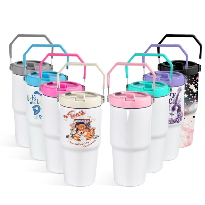 US Warehouse 20oz sublimation tumbler with colored handle lids