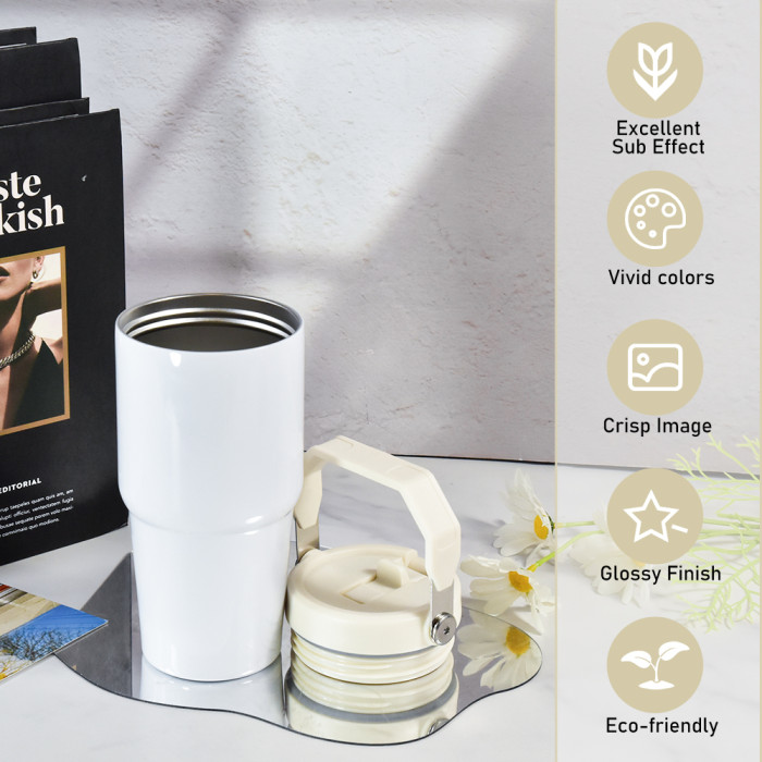 US Warehouse 20oz sublimation tumbler with colored handle lids