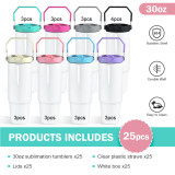 Glossy white(mixed 8 colors lids 4 black 3 of each of other 7 colors)
