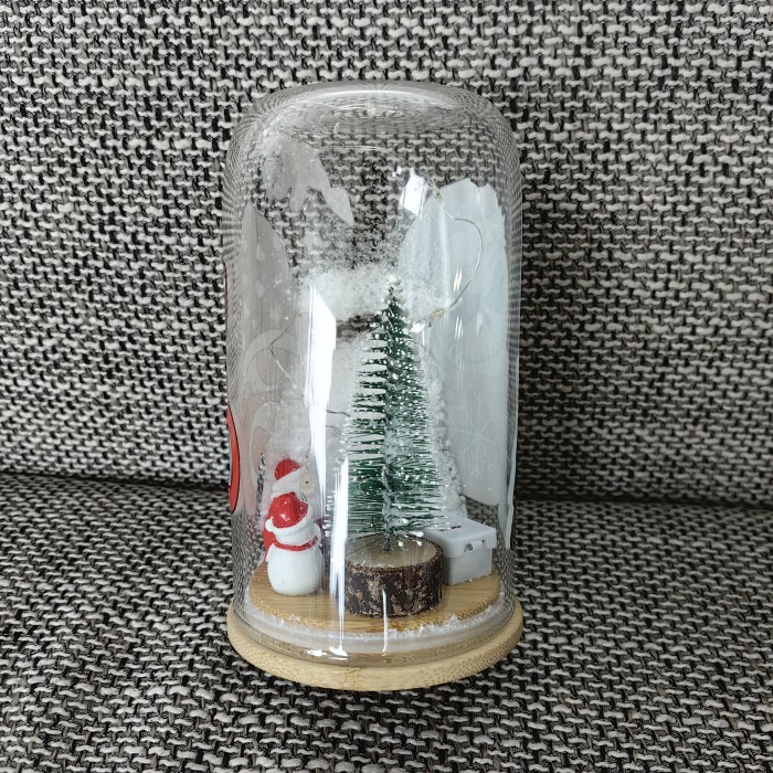 US Warehouse 18oz clear sublimation glass candle jar/DIY Snow Scene Cup