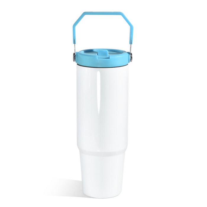US Warehouse 30oz sublimation tumbler with colored handle lid