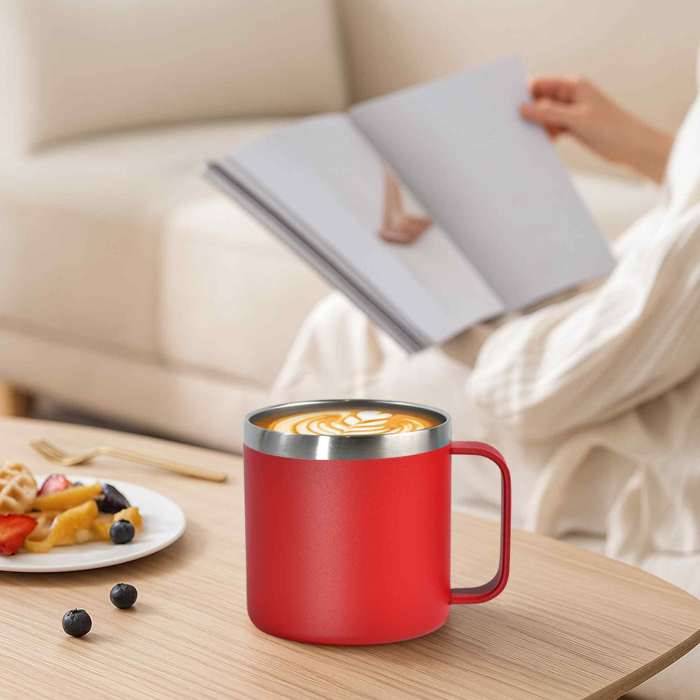 US Warehouse 12oz powder coated mugs with stainless straw +straw brush