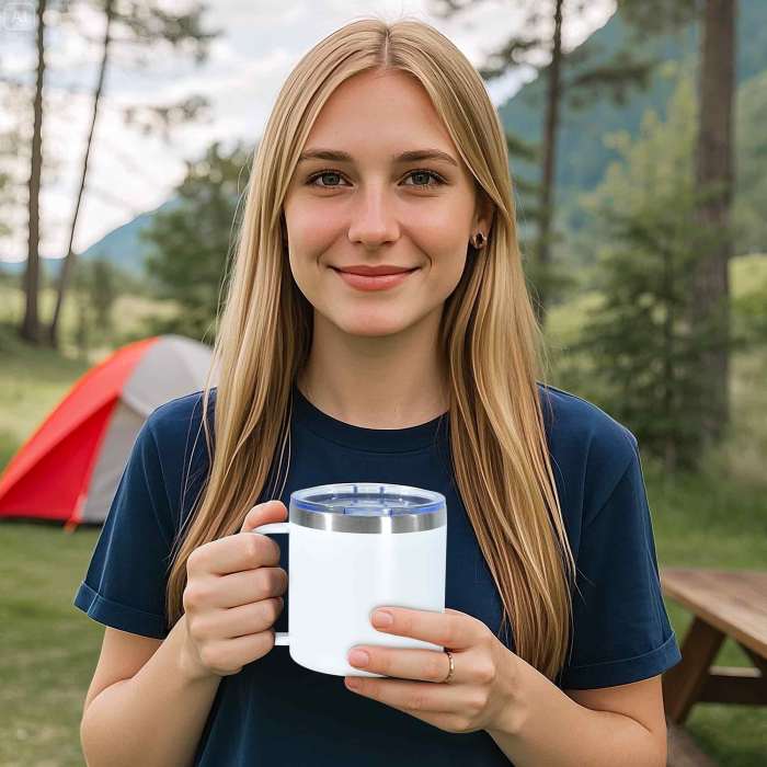 US Warehouse 12oz powder coated mugs with stainless straw +straw brush