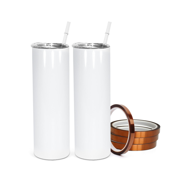 US Warehouse 20oz sublimation straight skinny tumblers with heat resistant tape