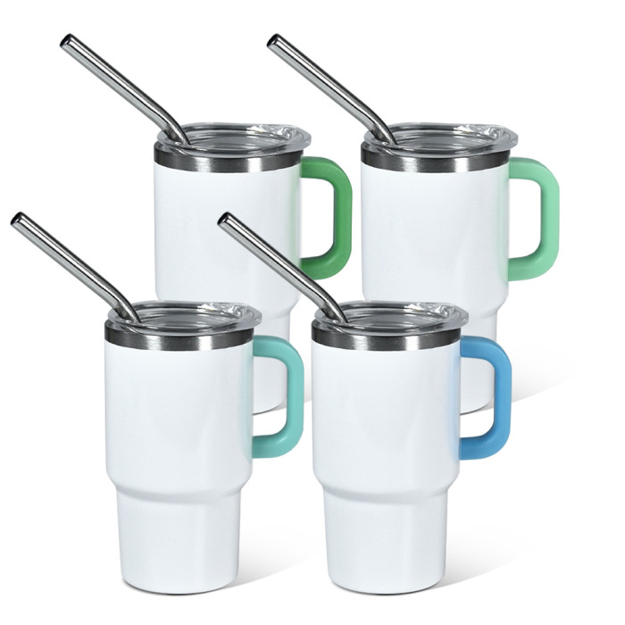 US Warehouse 3oz white sublimation mini Cup with colored handle