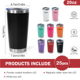 Mixed 8 colors(4 black 3 of each of other 7 colors)