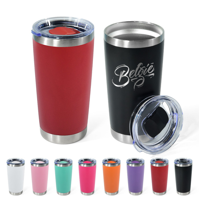 US Warehouse 20oz powder coated Car tumbler with magnetic lid mixed 8 colors