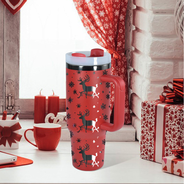 US Warehouse H2 40OZ Powder Coated Tumbler with Gun-Gray Plated(Not for sublimation)