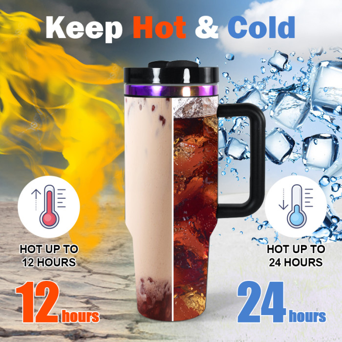 US Warehouse H2 40OZ Powder Coated Tumbler with Purple Plated(Not for sublimation)