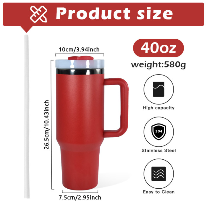 US Warehouse H2 40OZ Powder Coated Tumbler with Gun-Gray Plated(Not for sublimation)