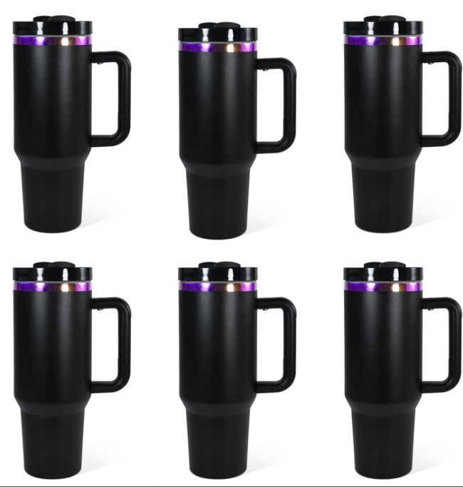 US Warehouse H2 40OZ Powder Coated Tumbler with Purple Plated(Not for sublimation)