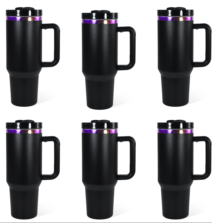 US Warehouse H2 40OZ Powder Coated Tumbler with Purple Plated(Not for sublimation)