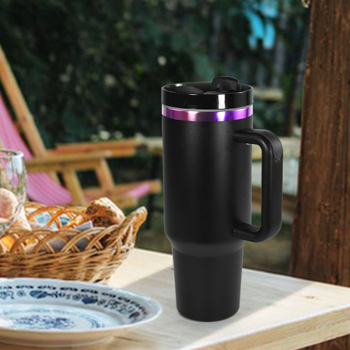 US Warehouse H2 40OZ Powder Coated Tumbler with Purple Plated(Not for sublimation)