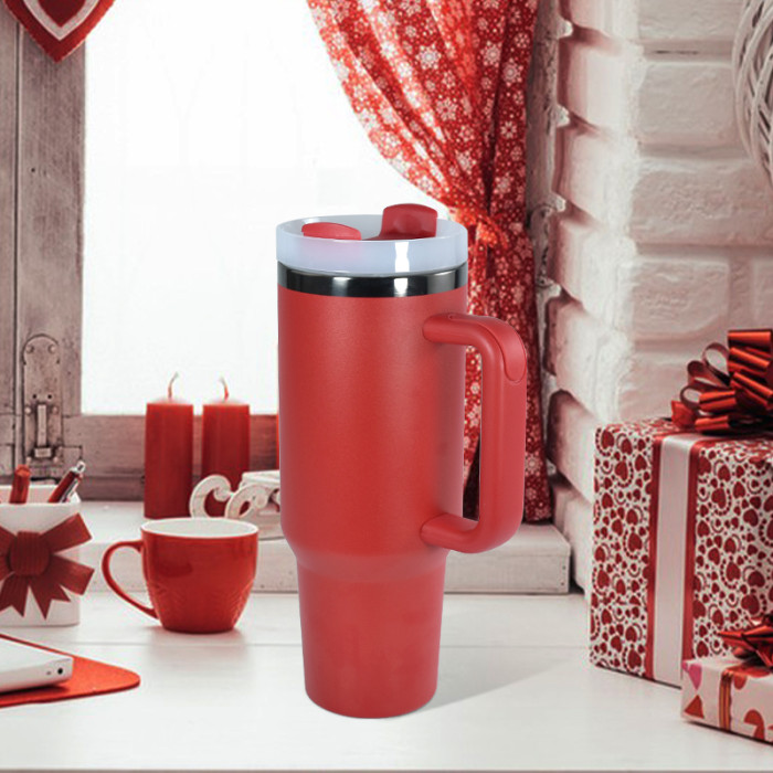 US Warehouse H2 40OZ Powder Coated Tumbler with Gun-Gray Plated(Not for sublimation)
