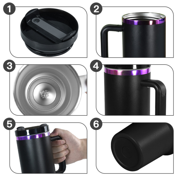 US Warehouse H2 40OZ Powder Coated Tumbler with Purple Plated(Not for sublimation)